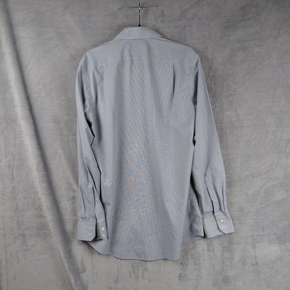 Charles Tyrwhitt‎ Mens Slim Fit Non-Iron Dress Shirt Blue Micro Check 15.5 35 - Picture 2 of 7